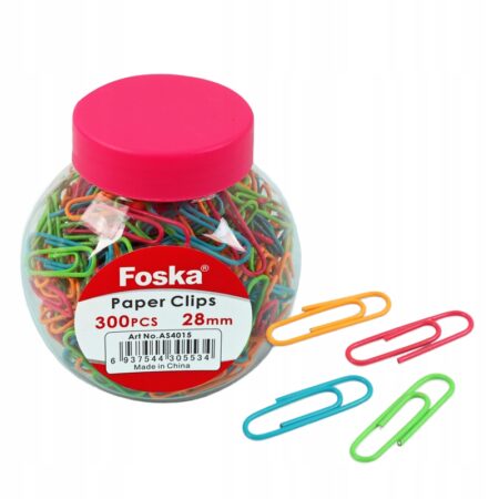 Spinacze Biurowe Kolorowe Do Biura Szkoły Dokumentów 28 mm Zestaw 300 sztuk